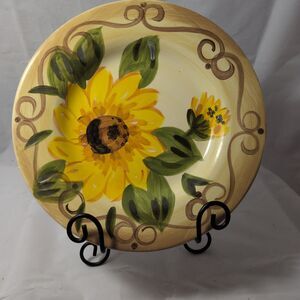 TABLETOPS UNLIMITED Yellow Sunflower "Sunny" 11" Dinner Plate